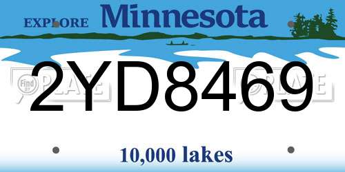 2YD8469 Minnesota License Plate