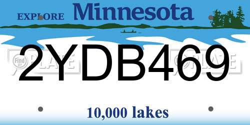 2YDB469 Minnesota License Plate