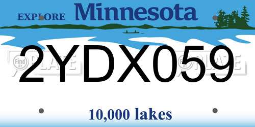 2YDX059 Minnesota License Plate