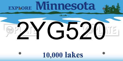 2YG520 Minnesota License Plate