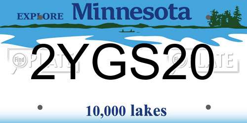 2YGS20 Minnesota License Plate