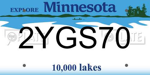 2YGS70 Minnesota License Plate
