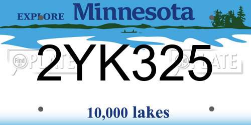 2YK325 Minnesota License Plate
