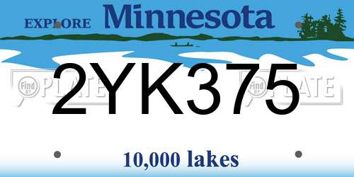 2YK375 Minnesota License Plate