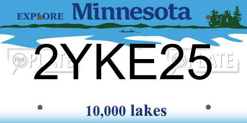 2YKE25 Minnesota License Plate