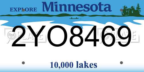 2YO8469 Minnesota License Plate