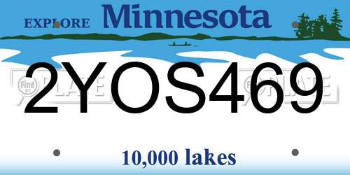 2YOS469 Minnesota License Plate