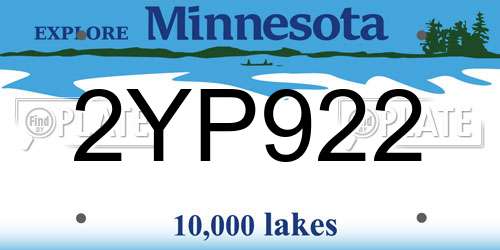 2YP922 Minnesota License Plate