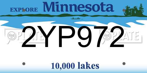 2YP972 Minnesota License Plate