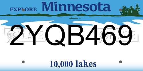 2YQB469 Minnesota License Plate