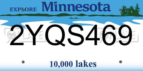 2YQS469 Minnesota License Plate