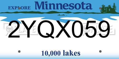 2YQX059 Minnesota License Plate