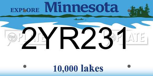 2YR231 Minnesota License Plate