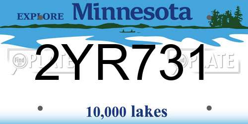 2YR731 Minnesota License Plate