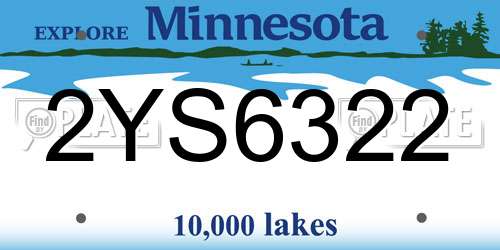 2YS6322 Minnesota License Plate