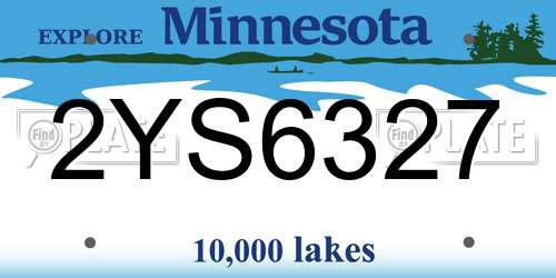 2YS6327 Minnesota License Plate
