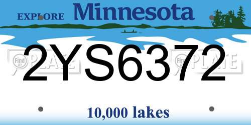 2YS6372 Minnesota License Plate