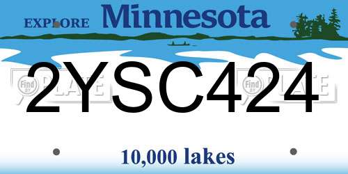 2YSC424 Minnesota License Plate
