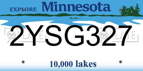 2YSG327 Minnesota License Plate