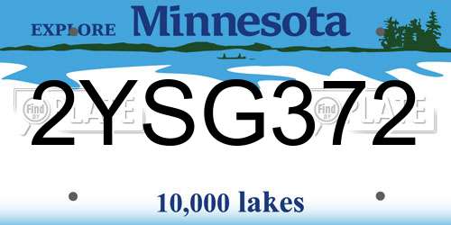 2YSG372 Minnesota License Plate