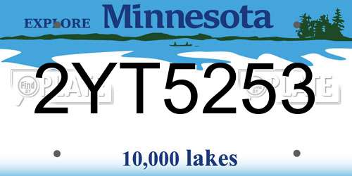 2YT5253 Minnesota License Plate
