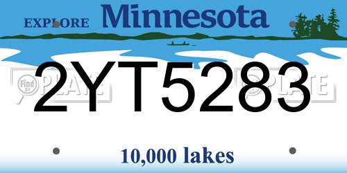 2YT5283 Minnesota License Plate