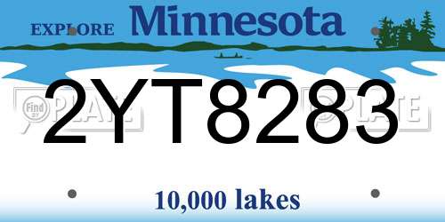 2YT8283 Minnesota License Plate
