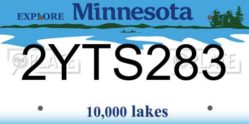 2YTS283 Minnesota License Plate