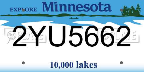 2YU5662 Minnesota License Plate