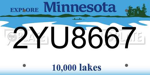 2YU8667 Minnesota License Plate