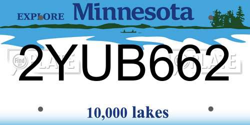 2YUB662 Minnesota License Plate