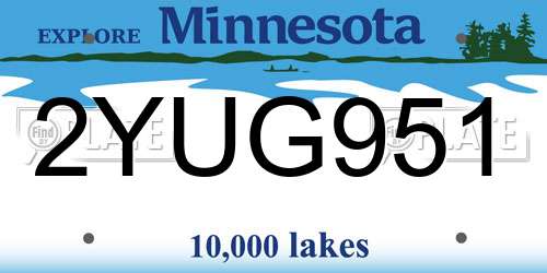 2YUG951 Minnesota License Plate