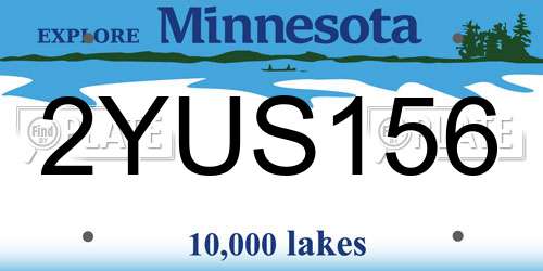 2YUS156 Minnesota License Plate