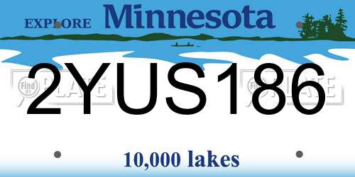 2YUS186 Minnesota License Plate
