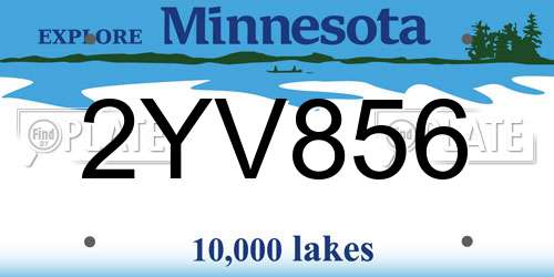2YV856 Minnesota License Plate