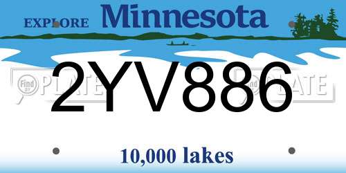 2YV886 Minnesota License Plate