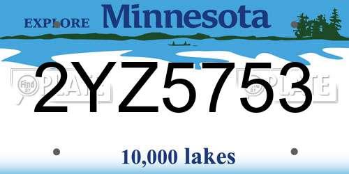 2YZ5753 Minnesota License Plate