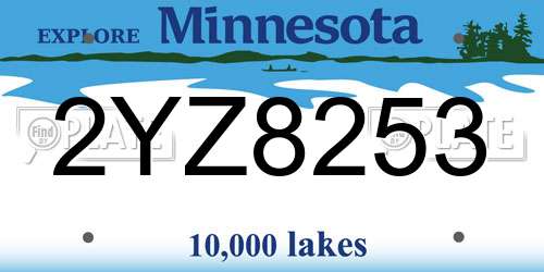 2YZ8253 Minnesota License Plate