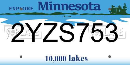 2YZS753 Minnesota License Plate