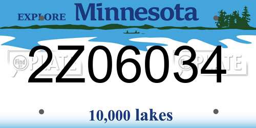 2Z06034 Minnesota License Plate