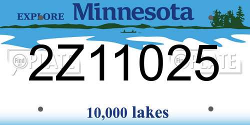 2Z11025 Minnesota License Plate