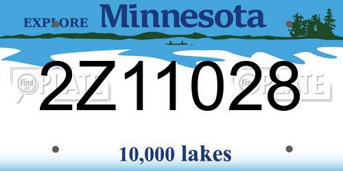 2Z11028 Minnesota License Plate