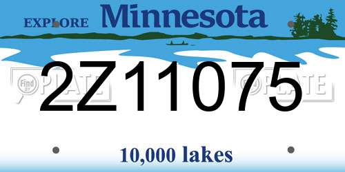 2Z11075 Minnesota License Plate