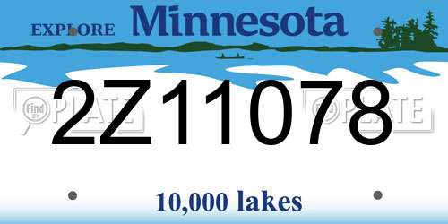 2Z11078 Minnesota License Plate