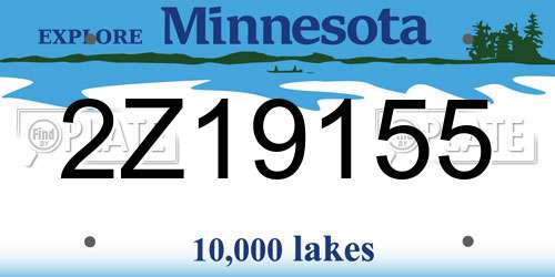 2Z19155 Minnesota License Plate
