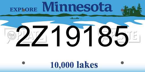 2Z19185 Minnesota License Plate