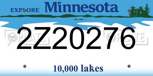 2Z20276 Minnesota License Plate