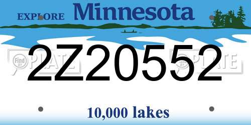 2Z20552 Minnesota License Plate