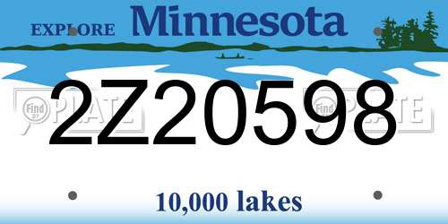 2Z20598 Minnesota License Plate
