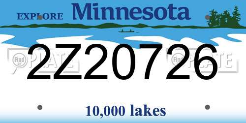 2Z20726 Minnesota License Plate